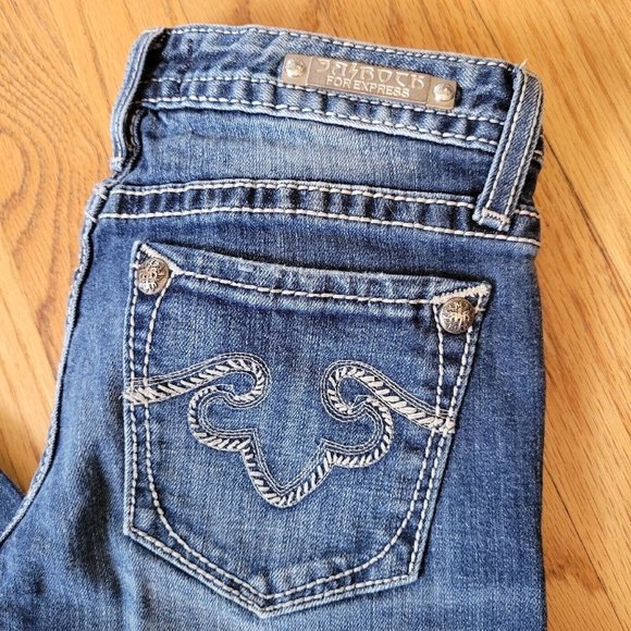 ReRock by EXPRESS - LOW SKINNY Fit STRETCH Blue Jeans - Women Size 4s- PERFECT - Picture 4 of 7